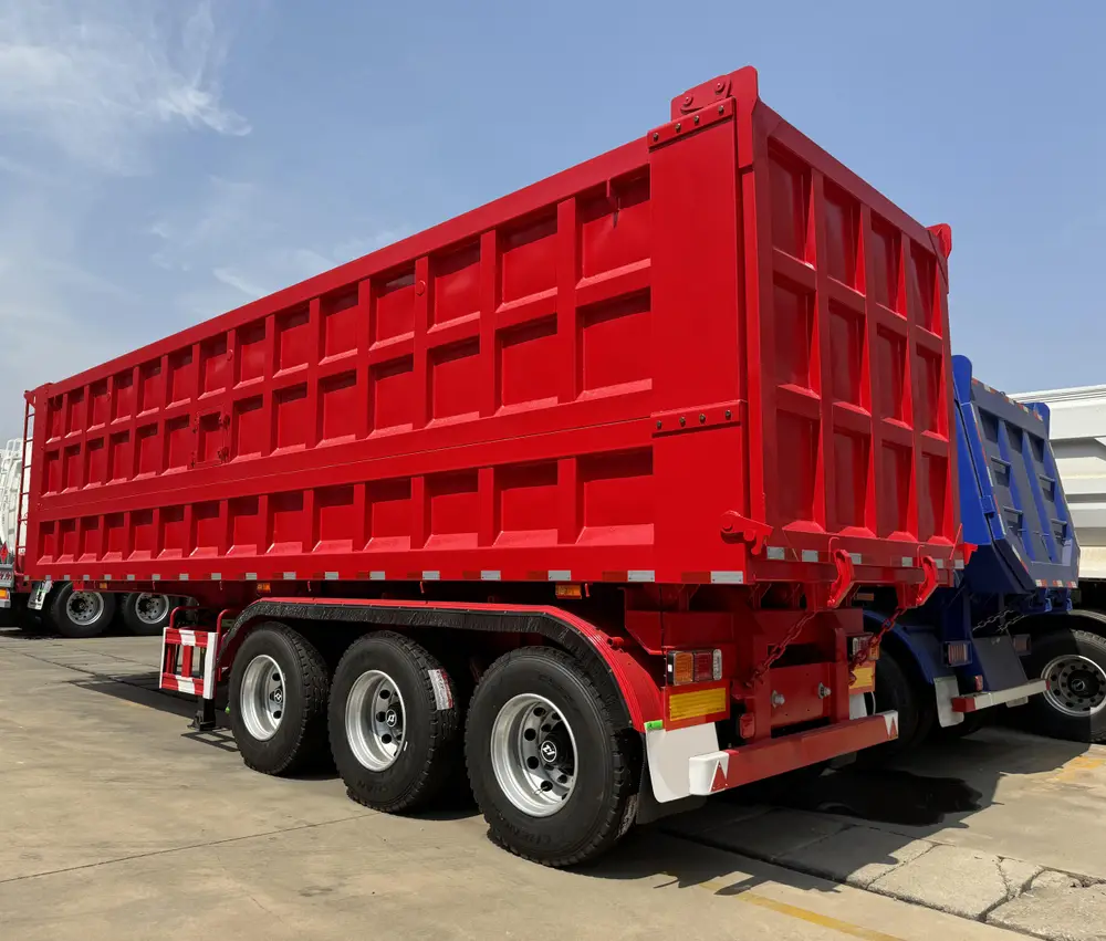 3 Axle 45 CBM Box-Type Rear Dump Semi Trailer
