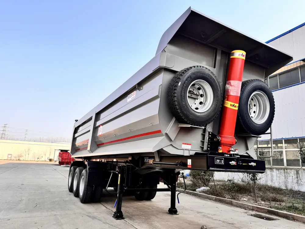 3 Axle U Shape Rock Body End Dump Semi Trailer 2