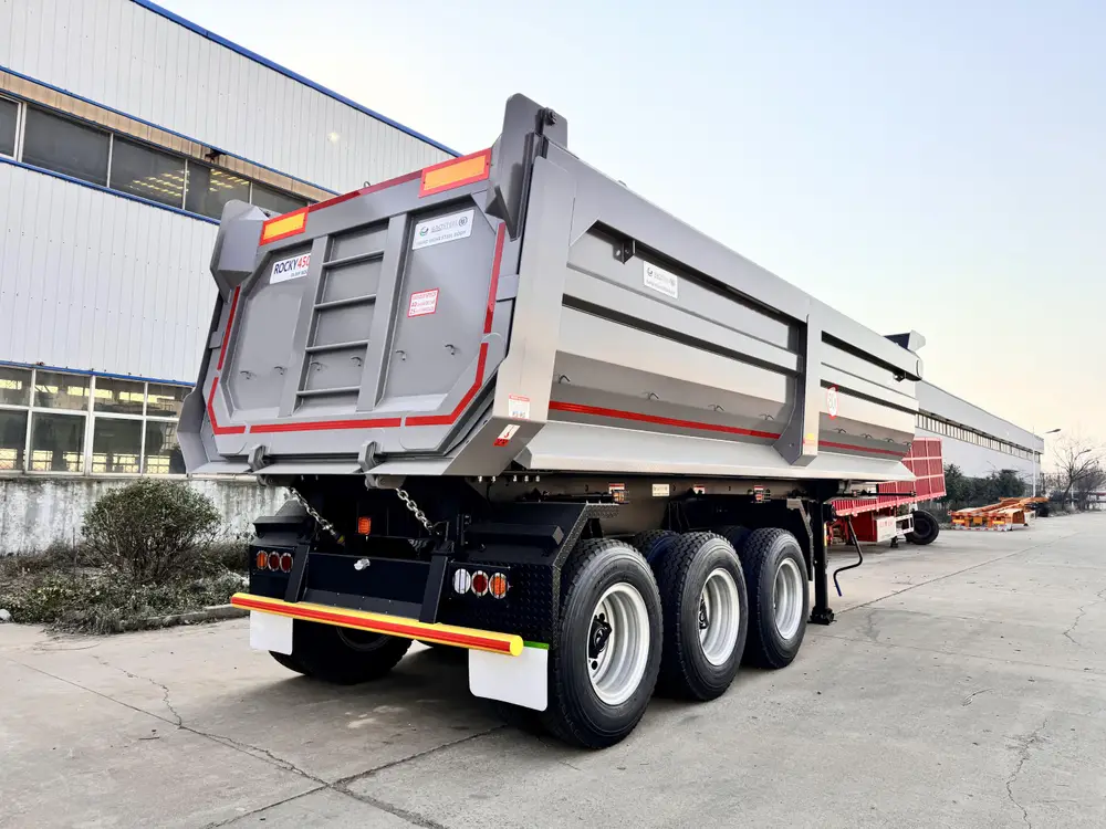 3 Axle U Shape Rock Body End Dump Semi Trailer 3