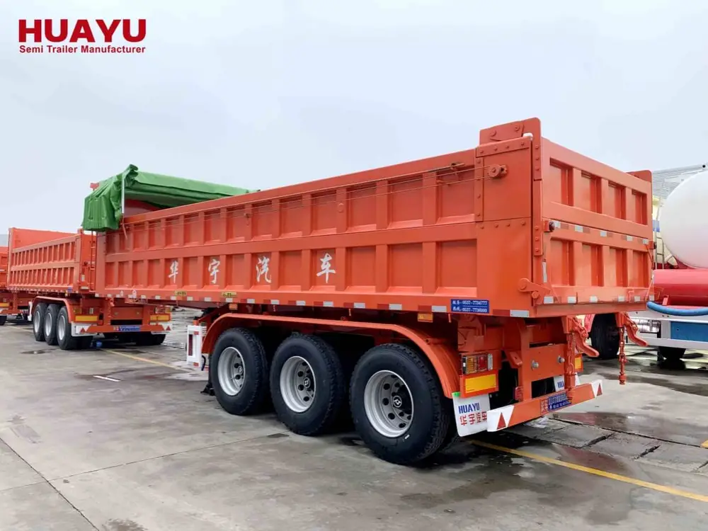 3 Axles Square Shape Rear Dump Trailer