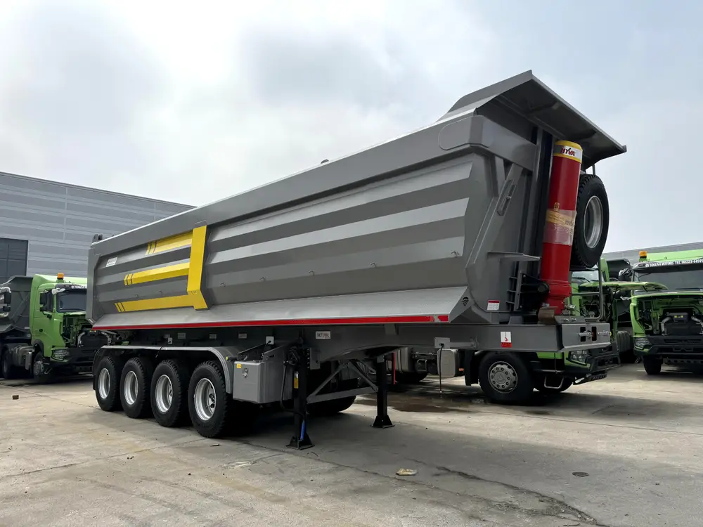 4 Axle U Shape Rock Body End Dump Semi Trailer