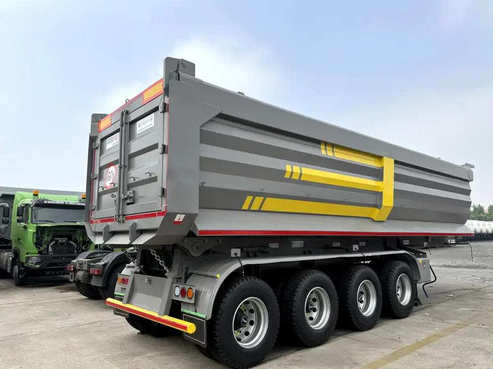 4 Axle U Shape Rock Body End Dump Semi Trailer