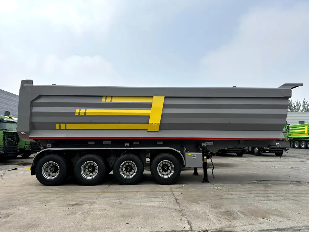 4 Axle U Shape Rock Body End Dump Semi Trailer