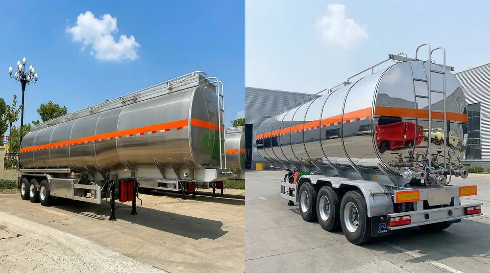 Aluminum alloy fuel tank trailer