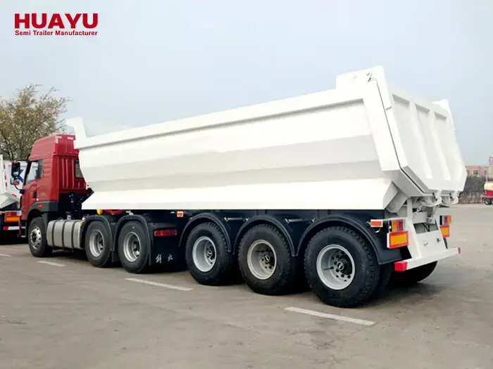 HUAYU 3-axle end-dump tipper semi-trailer