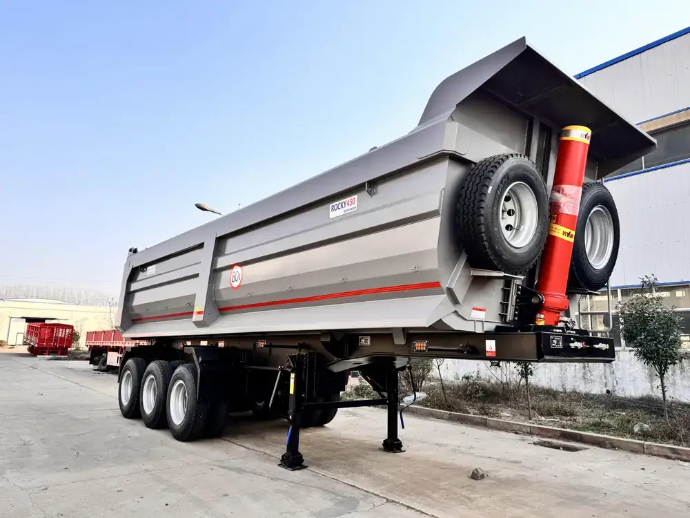 U-shape rock body with front-mounted telescopic cylinder