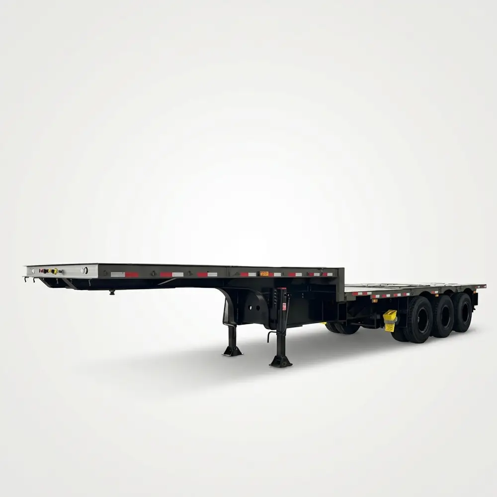 3-axle low bed semi trailer for heavy equipment transport