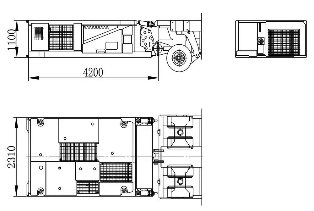 PPU technical drawing with dimensions