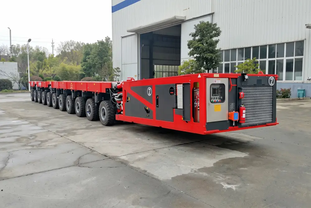 Multi-axle SPMT with Power Pack Unit at factory