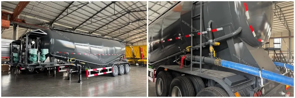 HUAYU 3 axle cement bulker trailer V-shape tank