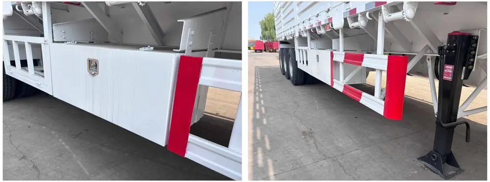 Fence semi trailer with high-strength support structure and JOST landing gear