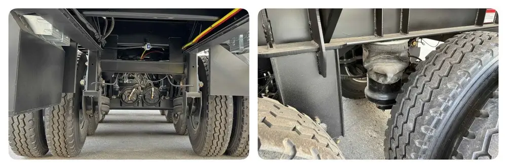 Four-axle fence semi trailer with high load-bearing capacity and stable structure