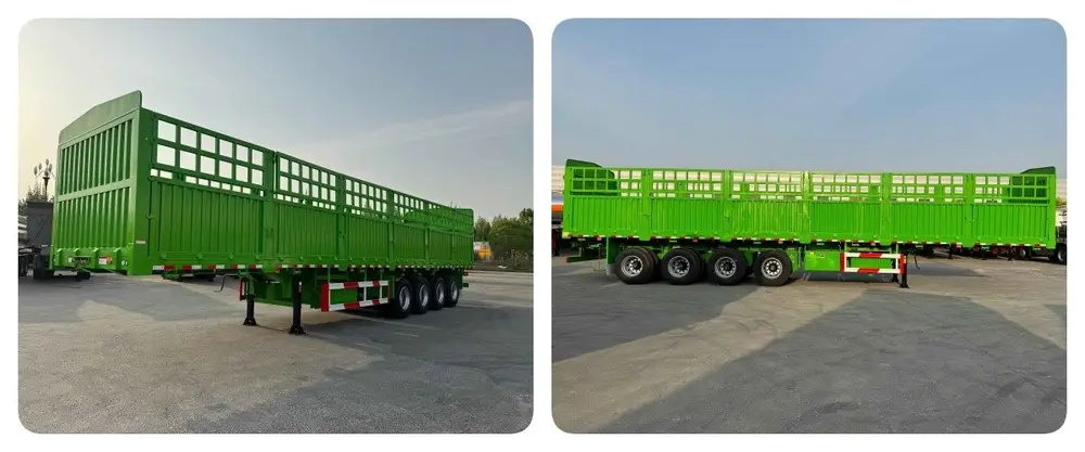 4 axle side wall fence cargo semi trailer