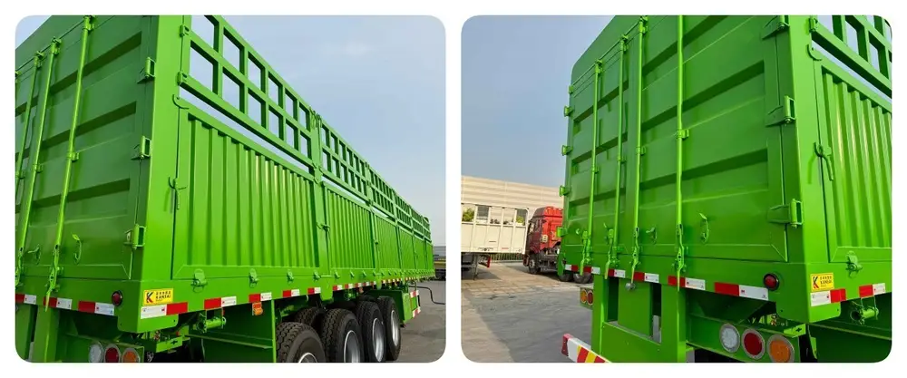 Four-axle fence semi trailer with removable fence