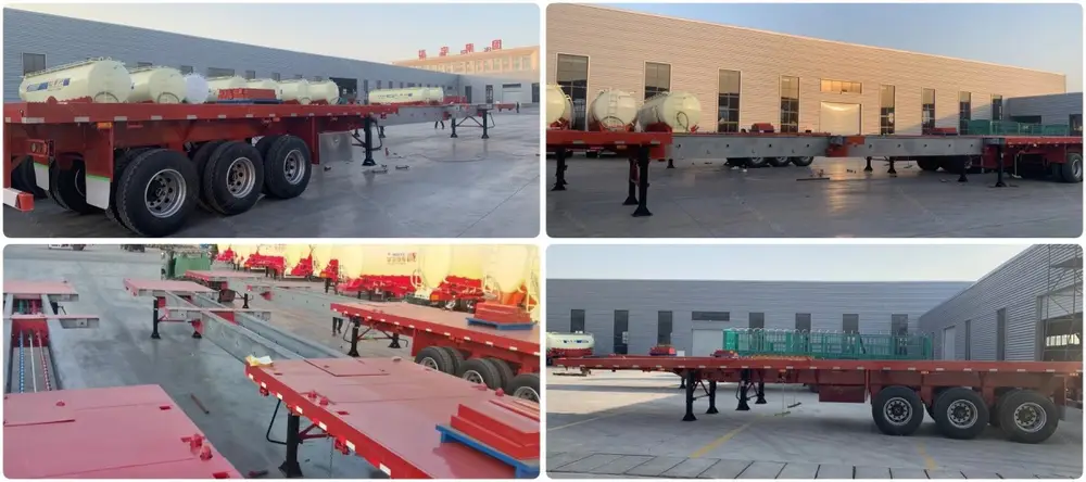 3 axle 25m extendable flatbed trailer detail