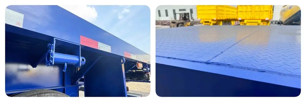 3 axles 20 40 FT container flatbed semi trailer anti-slip platform
