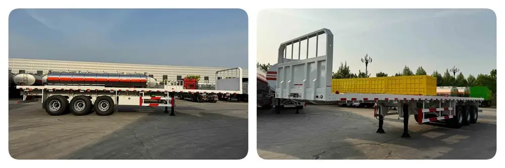 3 axle 40FT flatbed semi trailer detail view