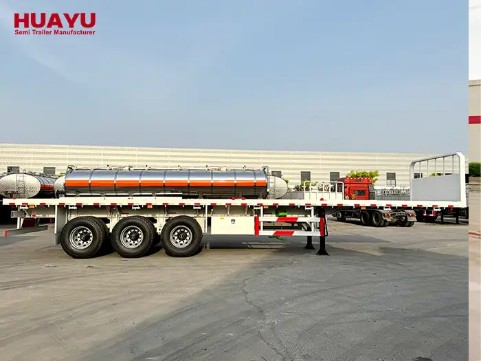 3 Axles 40FT Flatbed Semi Trailer For Sale