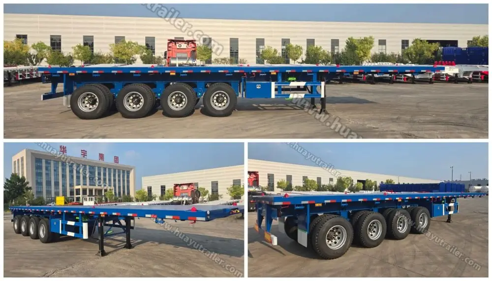 4 axle 40FT flatbed container semi trailer detail