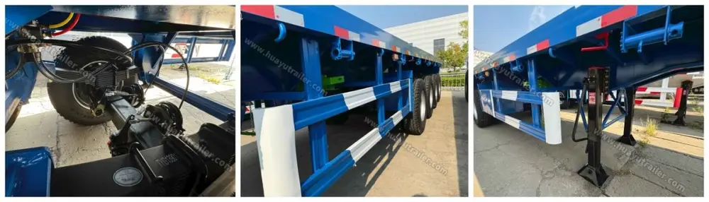 4 axle 40FT flatbed semi trailer with strong main beam and JOST landing gear