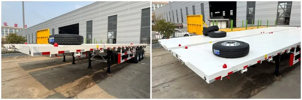 Tri axle 20 FT platform trailer detail
