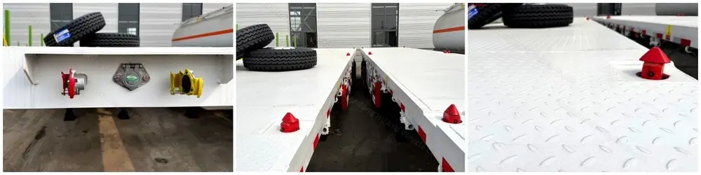Tri axle 20 FT platform trailer anti-slip floor
