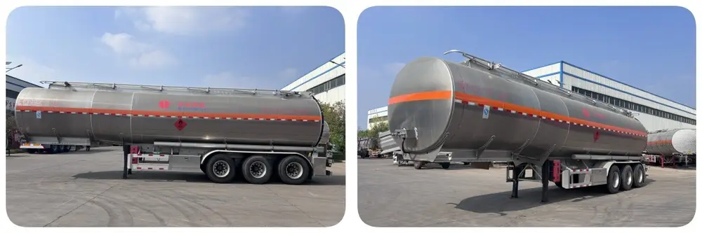HUAYU 3 axle 45000L aluminum oil fuel tanker semi trailer