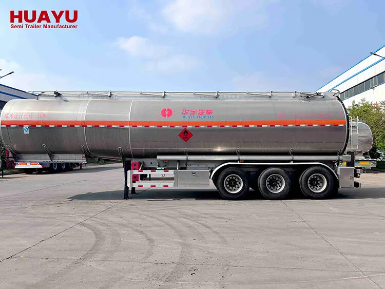 3 Axle 45000L Aluminum Oil Fuel Tanker Semi Trailer