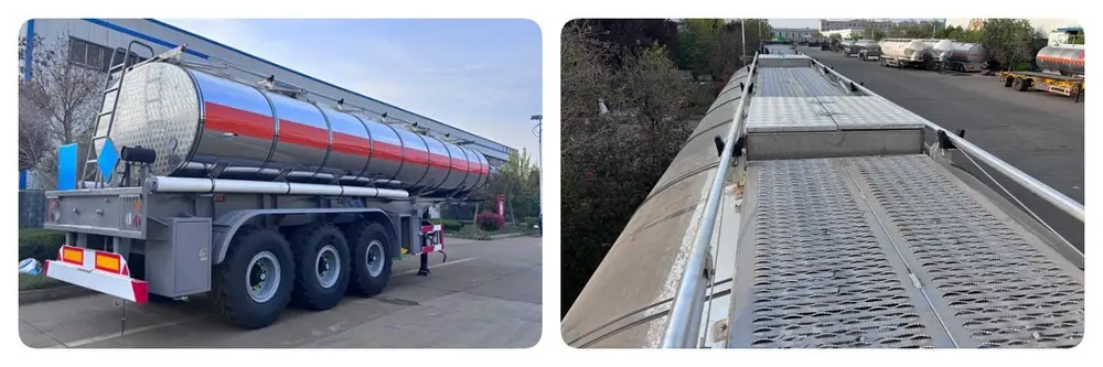 HUAYU 3 axle keep-warm stainless steel tanker trailer