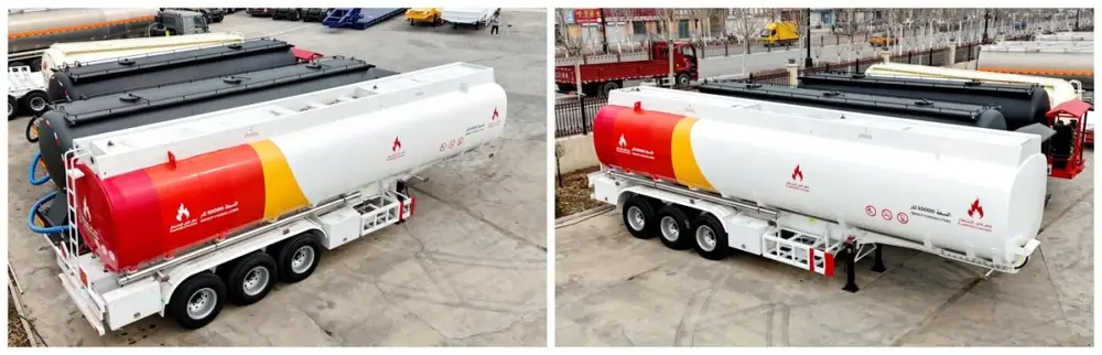 HUAYU tri axle oil fuel tanker semi trailer