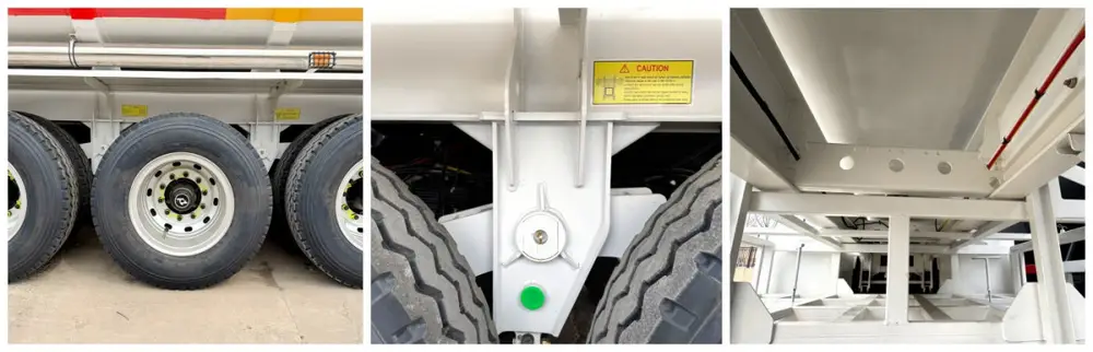 Tri axle oil fuel tanker semi trailer suspension system