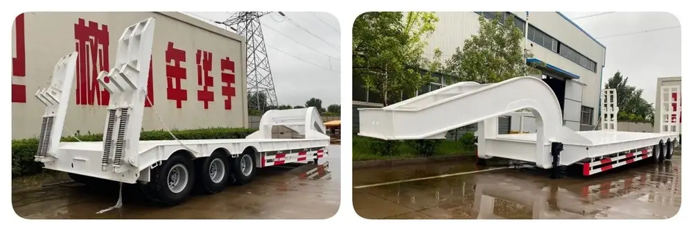 3 axle 80 ton lowboy semi trailer detail