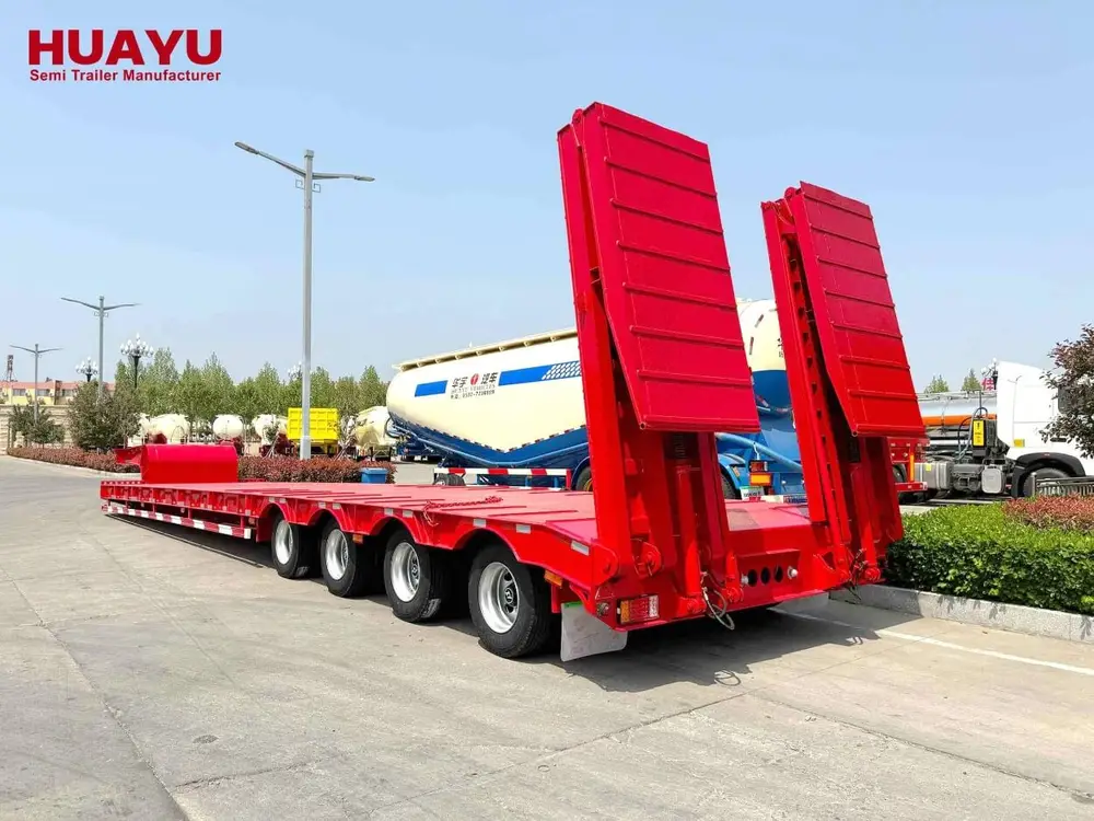 4 Axle New Heavy Equipment Lowbed Trailer Truck Semi Trailers