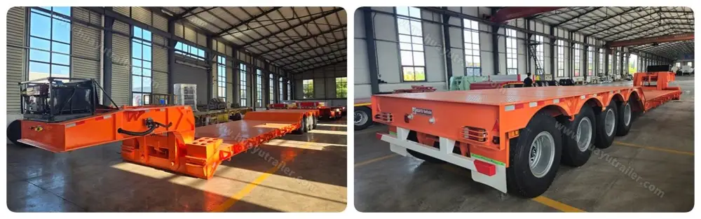 4 axles 120 ton detachable gooseneck lowboy detail