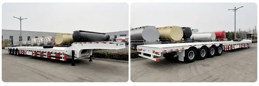 4-axle 80-ton lowbed semi-trailer for sale in Mongolia