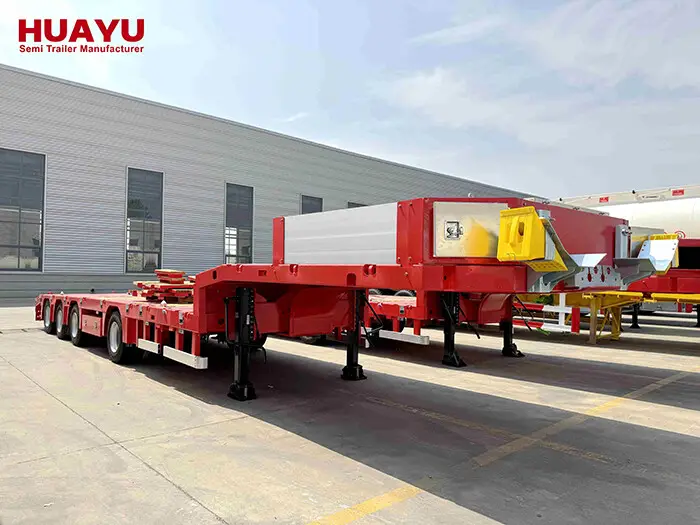 Export to Russia 4 Axles Lowbed Semi Trailer
