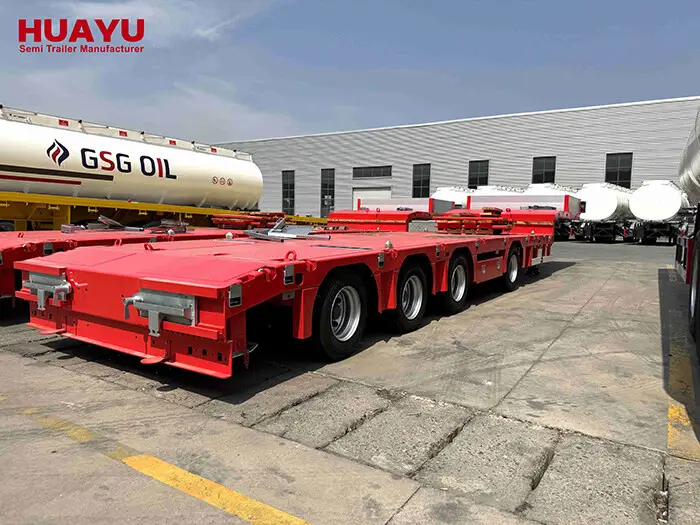 Export to Russia 4 Axles Lowbed Semi Trailer
