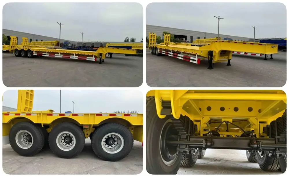 Tri axles 60 ton low loader semi trailer detail