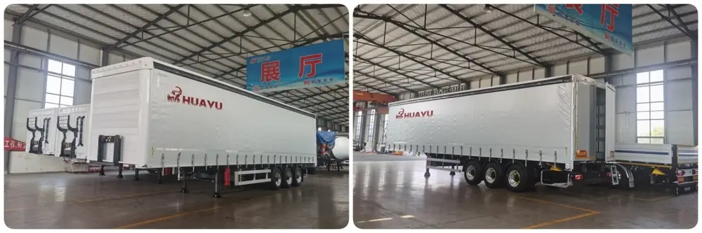HUAYU 3 axle side curtain semi trailer