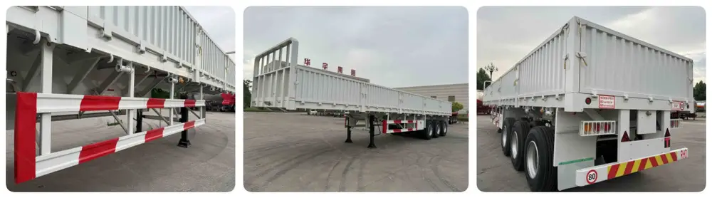 HUAYU 3 axle 60-ton side wall semi trailer cargo applications