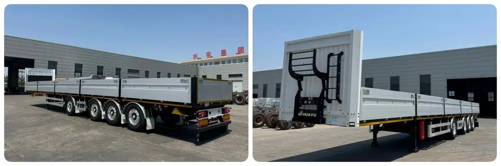HUAYU 4 axle aluminum side wall semi trailer detail