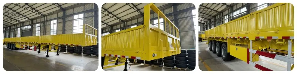 HUAYU 4 axle 80-ton extendable sidewall semi trailer