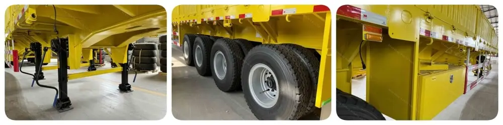 Extendable sidewall semi trailer detail view