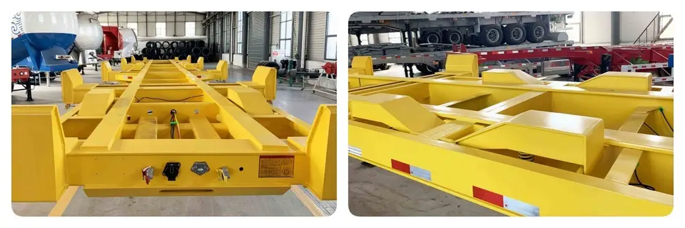 HUAYU 2 axle gooseneck skeleton trailer with stable, hard structure