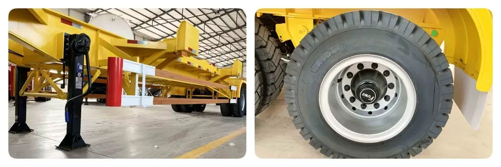 HUAYU 2 axle gooseneck skeleton trailer with FUWA landing gear
