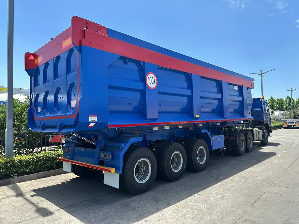 3 Axle 100 Ton Heavy Duty Rear Dump Semi Trailer