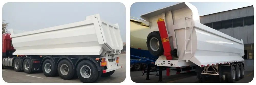 3 axle end tipper semi trailer detail