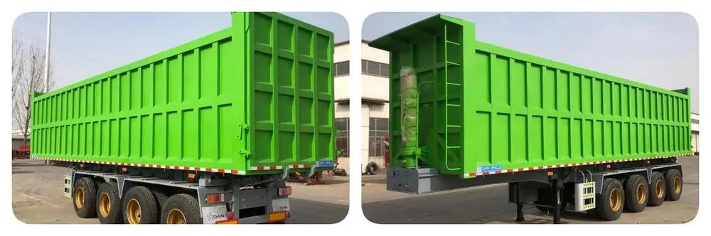 4 axle end dump tipper semi trailer detail