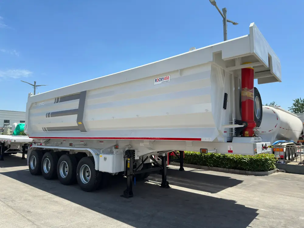 4 Axle Wear-Resistant Steel Tipper Semi Trailer