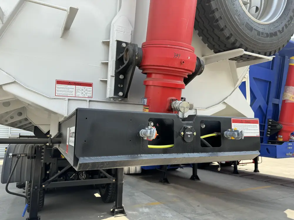 HYVA front mount telescopic cylinder and electrical connector panel